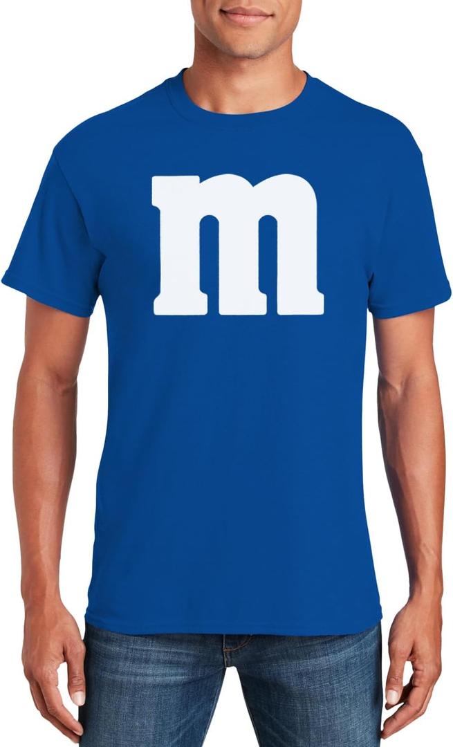 Letter M Halloween Costumes T-Shirt | Funny Cool Graphic Tee Idea | for Men (Royal Blue), M