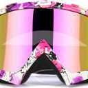JAMIEWIN Motocross Goggles - ATV Dirt Bike Motorcycle UTV MX Offroad Riding Goggles with Anti UV, Dustproof, Anti Fog Lenses for Men, Women, Youth & Kids (Camo Pink Frame + Color Lens)