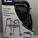 Air-Go Foldable Walker with Seat, Rollator Walkers for Seniors with Airgonomic Grips, Adjustable Height 4'9"-6'7", 300 lb Capacity, Black