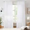 NICETOWN Non-See-Through White Sheer Curtains 96 inches Long 2 Panels, Privacy Rod Pocket & Back Tab Window Drapes Light Filtering for Bedroom/Living Room, W52 x L96
