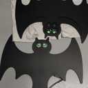 Metal Bats, Silhouette Pendant Outdoors Halloween Yard Decorations, Set of 3 (Black)