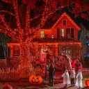 Kwaiffeo Super Long Halloween Lights: 1000LED 328FT 8 Modes Orange String Lights Outdoor Indoor for Halloween Decorations Fall Decor Outside Party Yard Tree, UL Plug