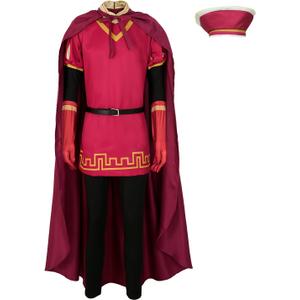 Uisozsfeb Men & Kids Classic Role Lord Costume Halloween Cosplay Red Cloak Top Costumes Robe Cape (Small)