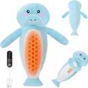 Manatee Heating Pad Plush for Period Cramps, Menstrual Pain Relief, Cute Stuffed Animal Electric Heat Plush, USB Powered Heated Toy, Portable Warm Cushion Gift for Women Teen Girls Valentine, Blue