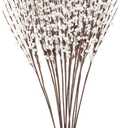 MECCANIXITY 15Pcs Artificial Jasmine Flowers, 21.7" Faux Flowers Fake Bulk Branches Bouquets for Home Office Garden Vase Table Wedding Decoration, White