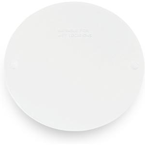 Sigma Electric 14241WH Round Blank Stamped Cover, White