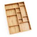 Lipper International 8397 Bamboo Wood Adjustable Drawer Organizer with 6 Removable Dividers, 12" x 17-1/2" x 1-7/8"