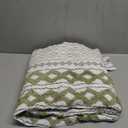 INK+IVY Imani 100% Cotton Single Panel Curtain Tufted Chenille Stripe Geometric Print Mid-Century Look Rod Pocket Top Drape for Living Room, Privacy Window Treatment for Bedroom, 50" W x 84" L, Green