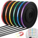 6 Rolls Magnetic Tape Roll Thin Strips, 33 ft Magnetic Whiteboard Graphic Decorative Tape Marking Line Magnet Board Dividers for Classroom Office Art Accessories(Mix Color,0.24 Inch)