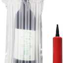 32 Pcs Wine Bottle Travel Protector Bags, Monkkino Inflatable Bubble Cushion Wrap, Safety Choice for Glass Bottles in Transport with Luggage, Air Filled Packaging Sleeves with Reusable Pump (32 Pcs)