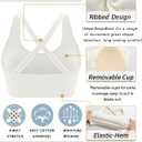 RUNNING GIRL Sports Bras for Women,Seamless Strappy Sports Bra High Support Crisscross Back with Removable Pads (Beige, M)