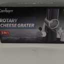 Cambom Rotary Cheese Grater Hand Crank Cheese Shredder for Fresh Cheese, Vegetable, Nuts,Non-slip Suction Base, Free Cleaning Brush Three Blades, Black