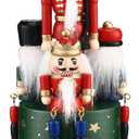 Jetec Nutcracker Music Box Wooden Nutcracker Soldier Toy Handmade Nutcracker Figures Christmas Nutcrackers Soldiers Wind up Musical Box Clockwork Christmas Music Box for Gift Home Decor (Fresh Style)