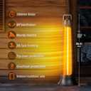 FLOWBREEZE Outdoor Patio Heater, 1200W, 3S Instant Heating, Portable Infrared Heater with 60Oscillating, 3H Timer, Tip-over&Overheat Protection, SuperQuiet Electric Heater for IndoorOutdoor Use, Onyx