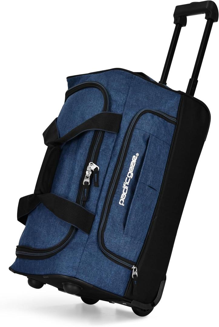 Pacific Gear Duffel Bag with Rolling Wheels, Navy, 21 Inch