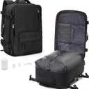 WONHOX Large Travel Backpack Carry on Flight Approved Laptop Work Business Backpack for Women Men Mochila de Viaje (A1-blackair Pump Included)