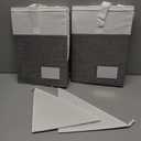 Beveetio 2-Pack Rigid Hanger Organizer Bags with Lid, Triangle Hanger Storage Organizers for Closet, Laundry Room, Wardrobe, Drying Rack, Dustproof Space Saving Holder, Grey & White