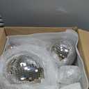 Haull 8 Pcs Large Disco Ball Set Silver Mirror Disco Reflective Ball with Hanging Ring Party Ornament Decoration for Stage Club Ballroom Dance Hall Wedding Prom Props(12'', 8'', 6'', 4'')