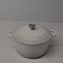 Mueller 6qt Enameled Cast Iron Dutch Oven, Heavy-Duty Casserole and Braiser Pan with Lid and Knob, Oven-Safe up to 500 F & Across All Cooktops, White