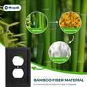 Wall Plate, Duplex Outlet Covers, Matte Black Light Switch Cover - Natural Bamboo Fiber Electrical Outlet Cover Plate Variety of 13 Styles Decorator/Duplex/Toggle/Combo (1 Gang Duplex 4 Pack)