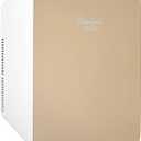 Cooluli 15L Mini Fridge for Bedroom - Car, Office Desk & College Dorm Room - 12v Portable Cooler & Warmer for Food, Drinks, Skincare, Beauty & Makeup - AC/DC Small Refrigerator with Glass Front, Gold