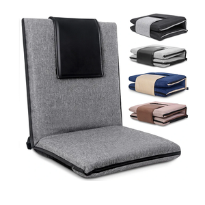 Floor Chair with Back Support 14-Position Adjustable Floor Chair Portable Ground Seating for Adults & Kids Foldable Meditation Seat with Japanese KOYO Bearings & Washable Linen Cover (Grey)