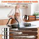 Steam Cleaner for Home & Car, 3-Level Adjustable Pressurized Steamer for Cleaning, 10s Heat-Up, 1.8L Large Tank, Handheld Portable Steamer Cleaner for Furniture,Upholstery,Grout,Tile,Walls, Bathroom