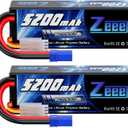 Zeee 3S Lipo Battery 5200mAh 11.1V 80C Hard Case RC Lipo with EC5 Connector for 1/5 1/8 1/10 RC Car Boat Truck Heli Airplane UAV Drone FPV Racing Models(2 Packs)