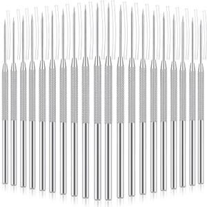 Lasnten 20 Pcs Clay Sculpting Tools Clay Needle Ceramic Needle Modeling Carving Stainless Steel Pottery Tools Polymer Detail Sculpture Supplies for Sculpting Carving DIY Craft Texture Art