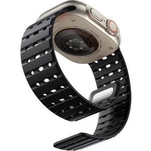 Bandletic Compatible with Apple Watch Ultra 2/ Ultra Band 49mm/46mm/45mm/44mm/42mm(Series 3/2/1) Men Women, Magnetic Silicone Rugged Sport Watchband for iWatch SE2/ SE/ 10/ 9/ 8/ 7/ 6/ 5/ 4