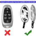 for Hyundai Key Fob Cover, 7-Button, with Keychain Compatible with Elantra(2023-2025), Sonata(2024-2025), Ioniq 6(2022-2025), Santa Fe(2024-2025), Tucson(2024-2025), Kona(2023-2024)