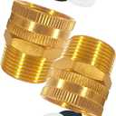 YOUHO Brass Garden Female Hose Fitting Connector, 3/4 GHT Female x 3/4 GHT Male, Garden Hose Connectors Garden Pipe Joint Extension Repair Fitting 2PCS