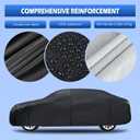 6 Layers Car Cover Waterproof All Weather for Automobiles, Size A2 with Door Zipper & Cotton Universal Fit for Toyota Corolla, Honda Civic, Kia Forte,Hyundai Elantra (178-186 inch)