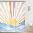 Modern Colorful Checkered Abstract Diamond Cute Bathroom Shower Curtain Set