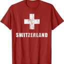 Switzerland Apparel for Swiss Retro Vintage Design Lover T-Shirt, Size: Small