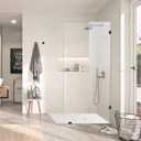 Shower Glass Panel 20.5" W x 78" H, Fexed Shower Sreen for Walk-in Bathroom, 5/16"(8mm) SGCC Clear Tempered Glass Shower Wall Panels, Matte Black