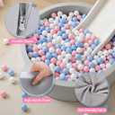 Wilwolfer Foam Ball Pit for Toddlers, Large Baby Ball Pit for Babies with Soft Memory Sponge, Indoor Outdoor Baby Playpen, Kids Play Ball Pool, Gift Toys for Infants Boys and Girls (Gray, NO Balls)
