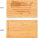 Mini Bamboo Bar Cutting Board with Juice Groove, 8.5" Thin Engraved Small Wood Cutting Board for Fruit & Lemon & Cheese, Personalized Kitchen Decor, Wooden Camping Chopping Boards(Flag)