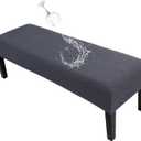 SearchI Waterproof Dining Bench Cover, Stretch Washable Bench Covers Slipcover, Rectangle Benches Seat Covers for Dining Room Living Room Kitchen (Grey)