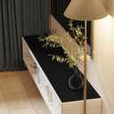 Leather Desk Mat,1.8mm Thick,12x42 Inch Desk Cover,Desk Protector Mat,Dresser Cover Top,Nail Table Mat,Dresser Cover,Quartz Countertop Protector,Table Sticker Cover(Black+Gray,1242)