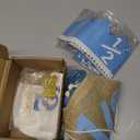 1/2 Birthday Boy Half Birthday Decorations High Chair Banner, 6 Month Girl Tassel Wood Bead Highchair Garland Blue