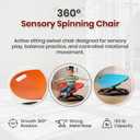 Spinning Chair for Autistic Kids, 360° Sensory Swivel Chair with Metal Base