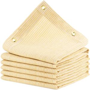 90% Sun Shade Cloth, 6X15 FT Pergola Shade Cover, Reinforced Grommets, UV Protected Shade Fabric Privacy Screen Canopy Ideal for Pergola, Patio, Garden, Porch, Deck & Backyard Retreats (Beige)