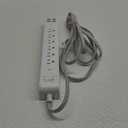 Surge Protector Power Strip 10 ft with 4 USB Ports 2 USB-C 6 AC Outlets, Flat Plug Extension Cord, USB Charging Station, Wall Mountable for Home, Office, Dorm Essentials, 1080J, ETL Listed (White&Grey)