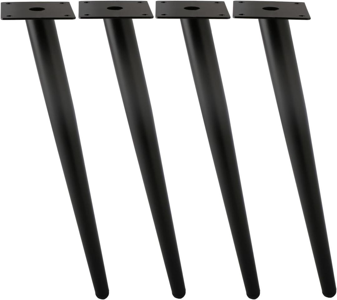 Oblique Furniture Leg 28 Inch, Slant Tapered Metal Coffee Table Legs 4pcs, Mid Century Modern Sofa Cabinet Feet Black for Home DIY Project