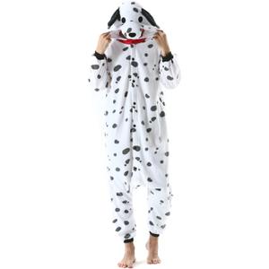 DarkCom Dalmatian Onesie Halloween Costume One Piece Unisex Adult Pajamas Women Men Sleepwear Christmas Pajamas (Small)