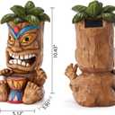 Outdoor Tiki Statue Decoration-Solar Power Light Tiki Garden Statues-Tiki Bar Decor Totem Pole Waterproof Figurines for Garden,Patio,Balcony,Yard,Lawn Ornament,10.43 Inch Tall