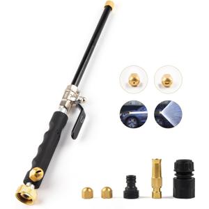 Hydro Jet High Pressure Power Washer Gun, Power Washer Hose Jet Nozzle Wand, Pressure Washer Gun Attachment, Garden Hose Wand for Window Hose Car Washing