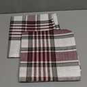 YOUR SMILE Christmas Retro Farmhouse Buffalo Tartan Chequer Plaid Cotton Linen Decorative Throw Pillow Case Cushion Cover Pillowcase for Sofa 18 x 18 Inch, Set of 2, Red/Stripe