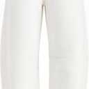 ZESICA Womens Barrel Jeans for Women Trendy 2026 High Waisted Wide Leg Stretchy Baggy Ankle Denim Pants with Pockets (Large, White)